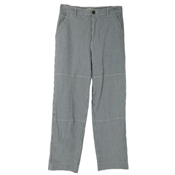 Universal Thread Striped Cargo Pants Relaxed Blue White Size 10 Preppy Nautical - Picture 1 of 9